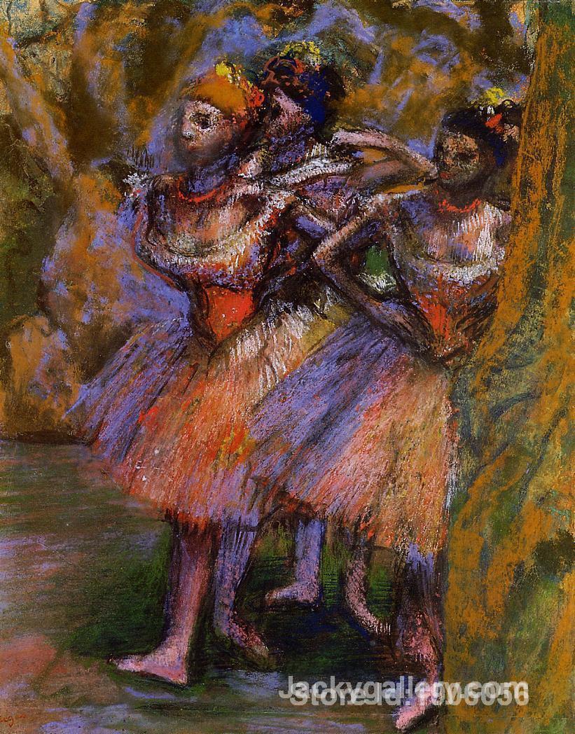 Three Dancers IV by Edgar Degas paintings reproduction